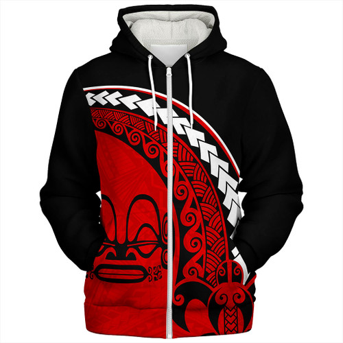 Marquesas Islands Sherpa Hoodie Turtle Polynesian Tribal Coat Of Arms
