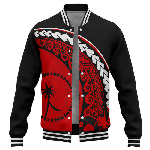 Chuuk State Baseball Jacket Turtle Polynesian Tribal Coat Of Arms