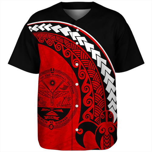 Marshall Islands Baseball Shirt Turtle Polynesian Tribal Coat Of Arms