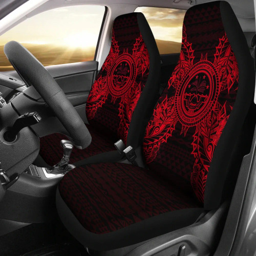 Federated States Of Micronesia Polynesia Car Seat Cover - FSM Seal Map Red