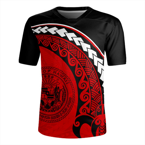 Hawaii Rugby Jersey Turtle Polynesian Tribal Coat Of Arms