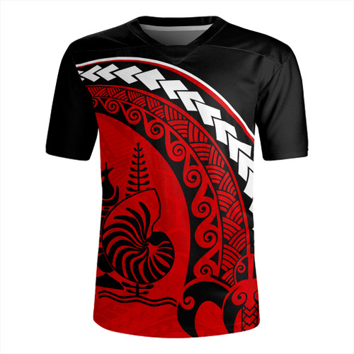 New Caledonia Rugby Jersey Turtle Polynesian Tribal Coat Of Arms