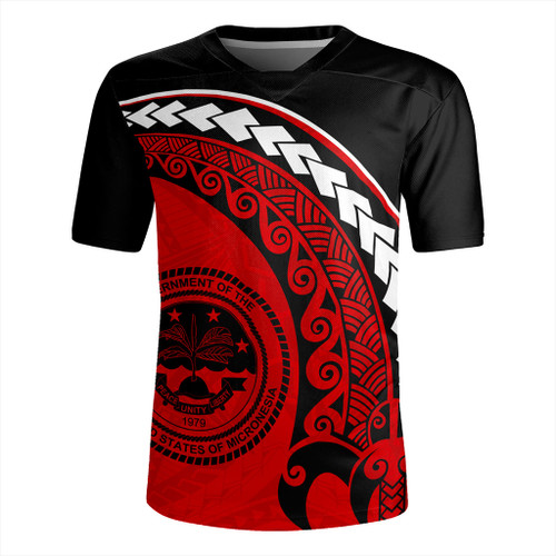 Federated States Of Micronesia Rugby Jersey Turtle Polynesian Tribal Coat Of Arms