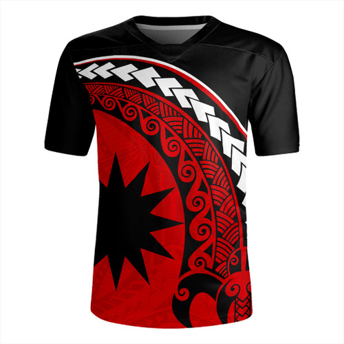 Nauru Rugby Jersey Turtle Polynesian Tribal Coat Of Arms