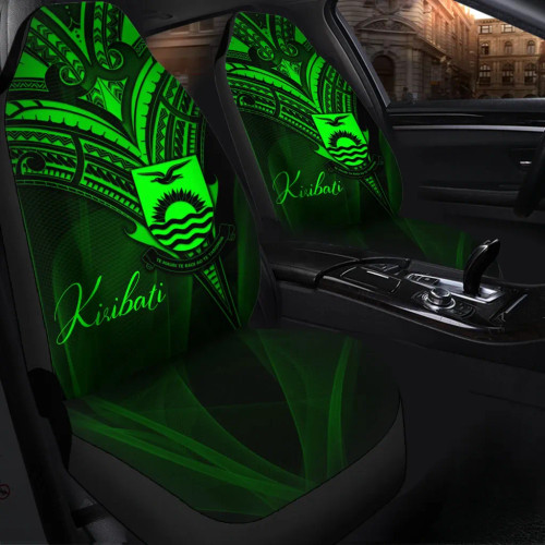 Kiribati Car Seat Cover - Green Color Cross Style