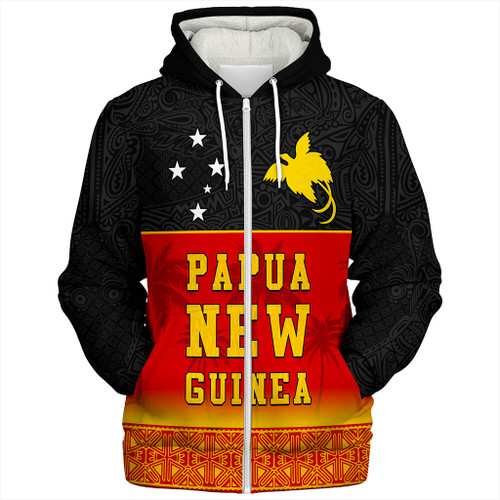 Papua New Guinea Sherpa Hoodie Tribal Pattern Traditional Culture