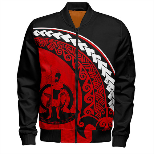 Vanuatu Bomber Jacket Turtle Polynesian Tribal Coat Of Arms