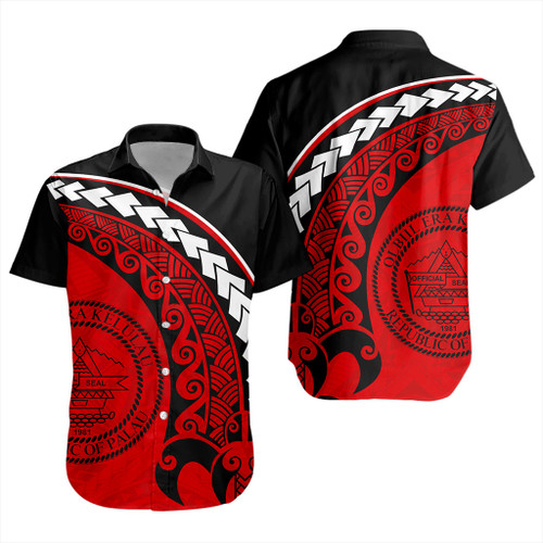 Palau Short Sleeve Shirt Turtle Polynesian Tribal Coat Of Arms
