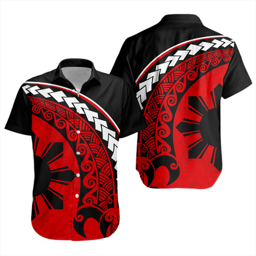 Philippines Filipinos Short Sleeve Shirt Turtle Polynesian Tribal Coat Of Arms