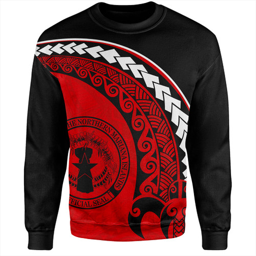 Northern Mariana Islands Sweatshirt Turtle Polynesian Tribal Coat Of Arms