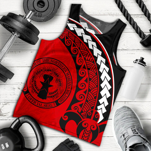 Northern Mariana Islands Tank Top Turtle Polynesian Tribal Coat Of Arms