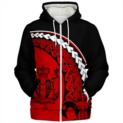 New Zealand Sherpa Hoodie Turtle Polynesian Tribal Coat Of Arms