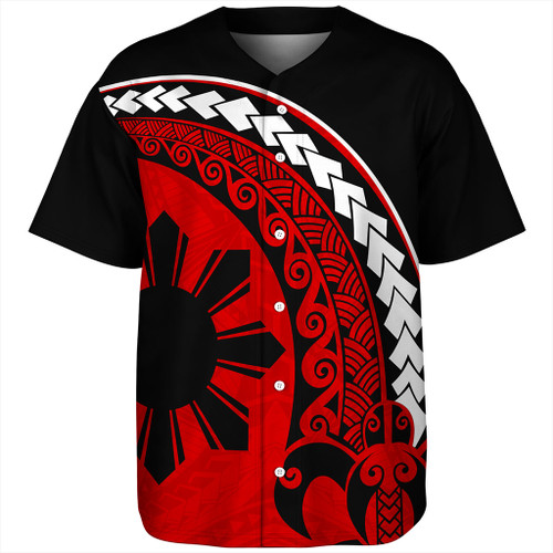 Philippines Filipinos Baseball Shirt Turtle Polynesian Tribal Coat Of Arms