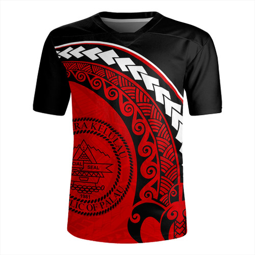 Palau Rugby Jersey Turtle Polynesian Tribal Coat Of Arms