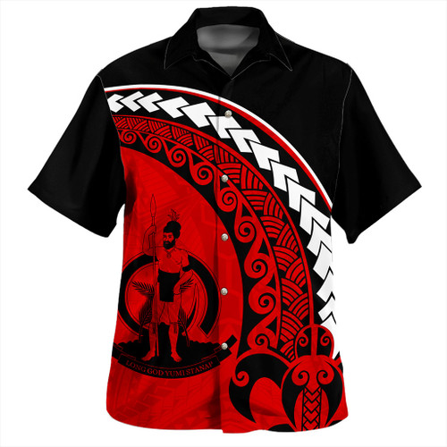 Vanuatu Hawaiian Shirt Turtle Polynesian Tribal Coat Of Arms