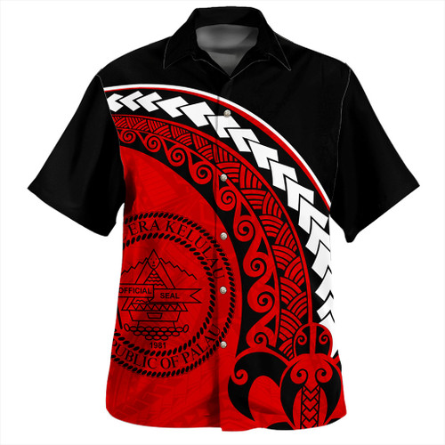Palau Hawaiian Shirt Turtle Polynesian Tribal Coat Of Arms