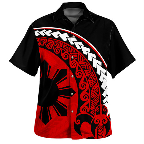 Philippines Filipinos Hawaiian Shirt Turtle Polynesian Tribal Coat Of Arms