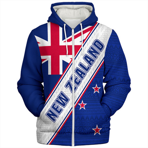 New Zealand Sherpa Hoodie Maori Tribal Flag Traditional
