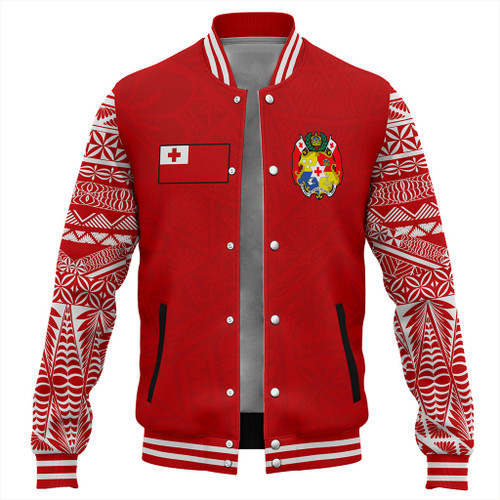 Tonga Baseball Jacket Ngatu Pattern Seal Athletic