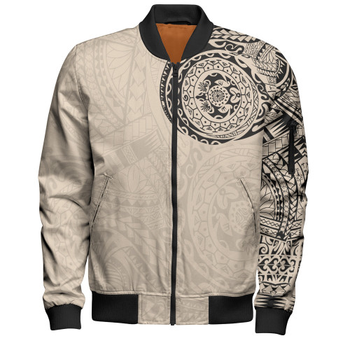 Polynesian Bomber Jacket Polynesian Tattoo Style Version 2.0 Nude1