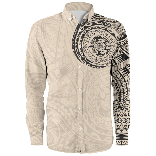 Polynesian Long Sleeve Shirt Polynesian Tattoo Style Version 2.0 Nude1
