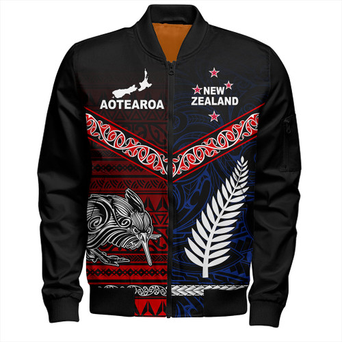 New Zealand Bomber Jacket Waitangi Aotearoa Tribal National Together