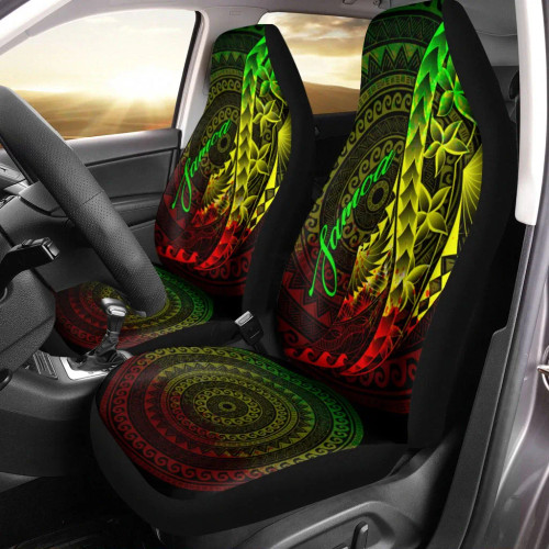 Samoa Car Seat Covers - Polynesian Pattern Style Reggae Color