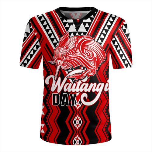 New Zealand Rugby Jersey Waitangi Day Kiwi Bird Pattern Fabric