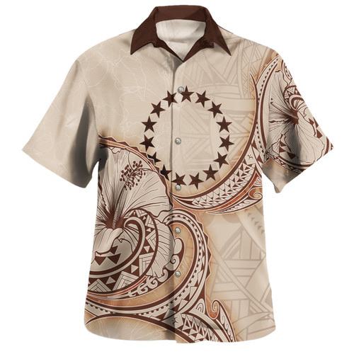 Cook Islands Hawaiian Shirt Hibiscus Flowers Vintage Style