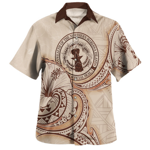 Northern Mariana Islands Hawaiian Shirt Hibiscus Flowers Vintage Style1