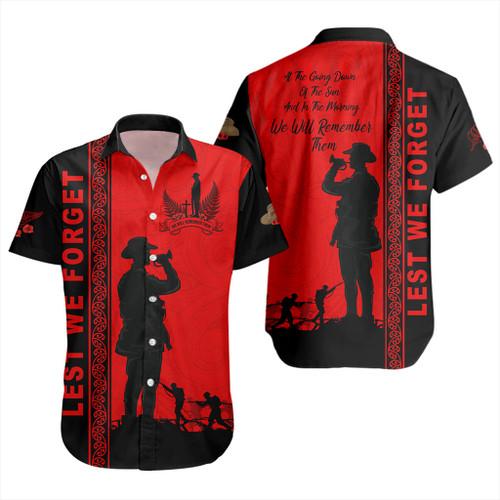 New Zealand Short Sleeve Shirt Lest We Forget Maori Tattoo