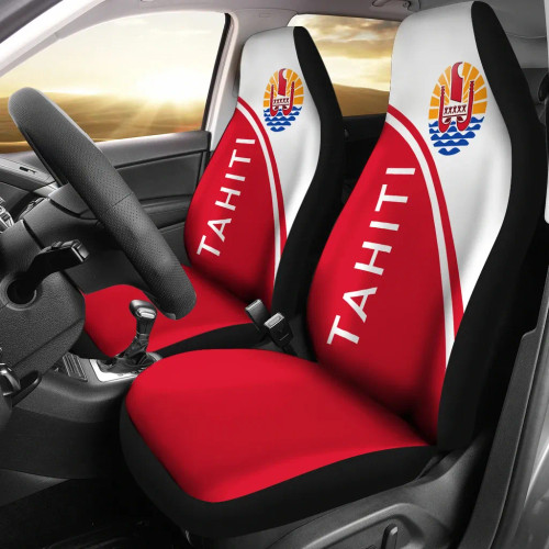 Tahiti Car Seat Covers - Tahiti Flag Curve Version
