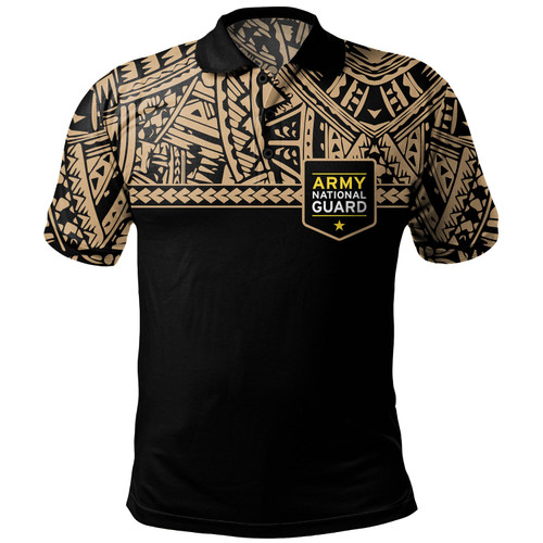 Samoa Polo Shirt Custom Army National Guard Tribal Pattern