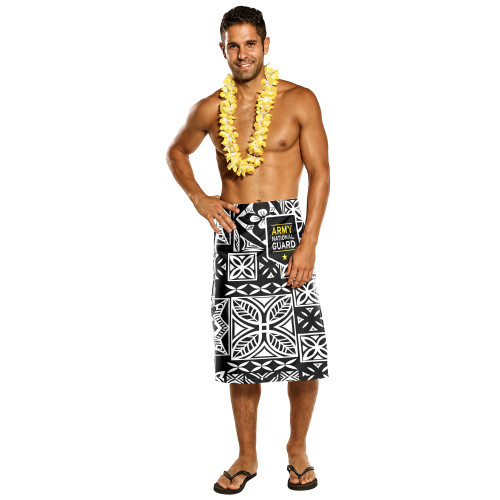 Samoa Lavalava Custom Army National Guard Tribal Tapa Black
