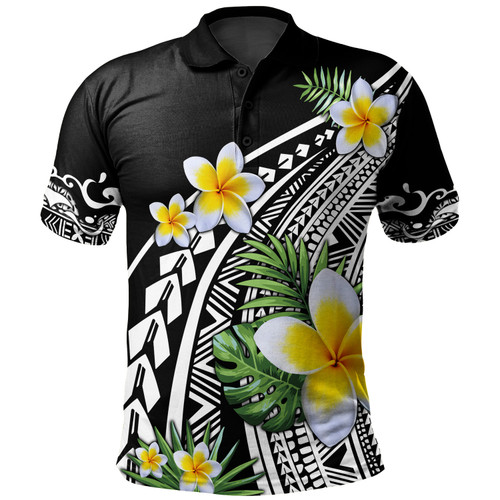 Hawaii Polo Shirt Plumeria Polynesian Pattern1