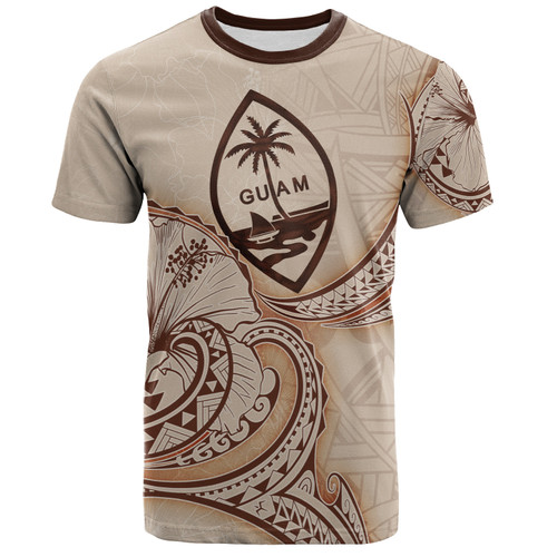 Guam T-Shirt Hibiscus Flowers Vintage Style1