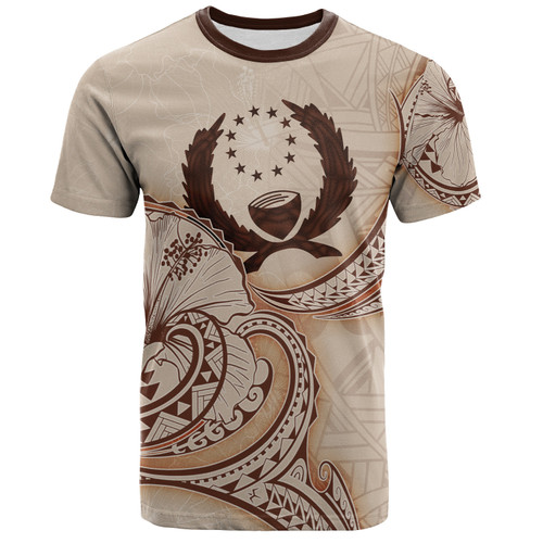 Pohnpei State T-Shirt Hibiscus Flowers Vintage Style1