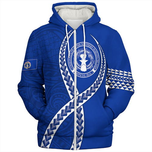 Northern Mariana Islands Sherpa Hoodie Tribal Polynesian In My Heart