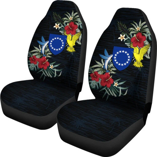 Cook Islands Car Seat Covers - Cook Islands Coat of Arms Hibiscus
