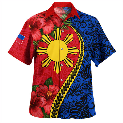 Philippines Filipinos Hawaiian Shirt Tribal Polynesian With Hibiscus Flower
