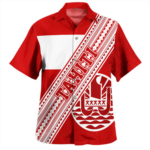 Tahiti Hawaiian Shirt Flag And Coat Of Arms