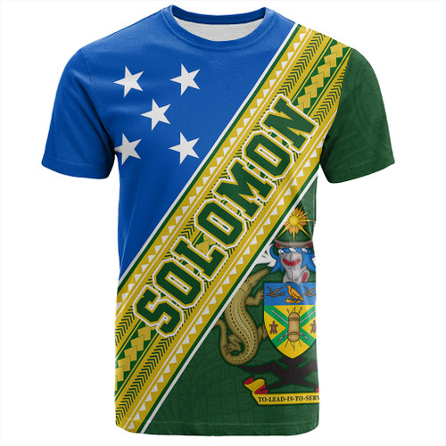Solomon Islands T-Shirt Flag And Coat Of Arms