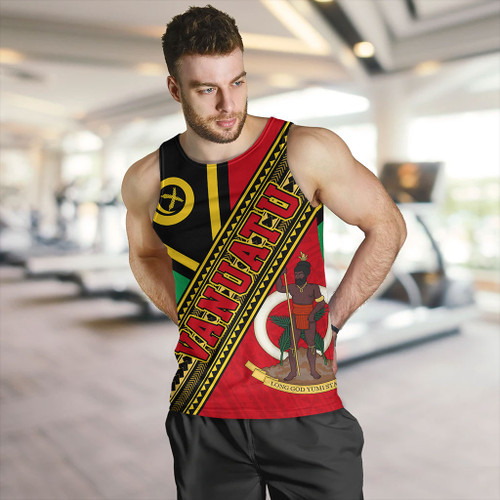 Vanuatu Tank Top Flag And Coat Of Arms