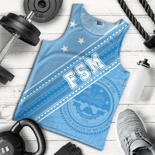 Federated States Of Micronesia Tank Top Flag And Coat Of Arms