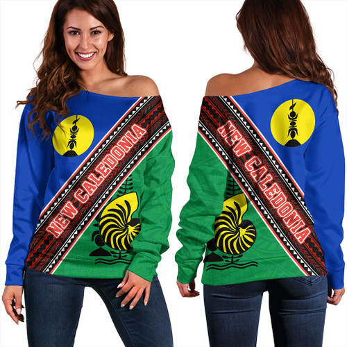 New Caledonia Women Tank Flag And Coat Of Arms