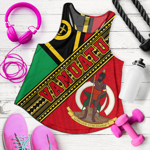 Vanuatu Women Tank Flag And Coat Of Arms