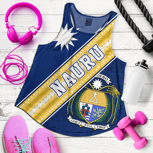 Nauru Women Tank Flag And Coat Of Arms