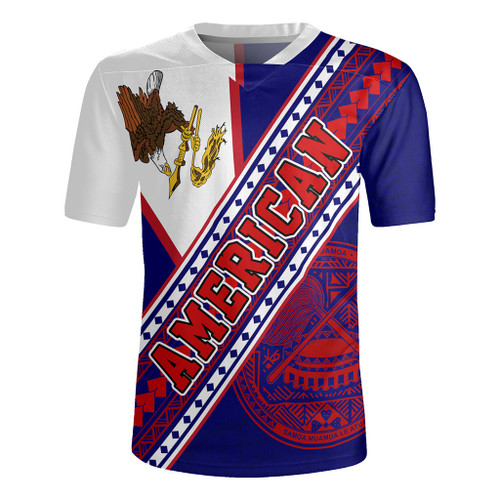 American Samoa Rugby Jersey Flag And Coat Of Arms