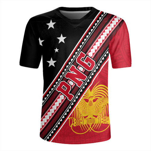 Papua New Guinea Rugby Jersey Flag And Coat Of Arms