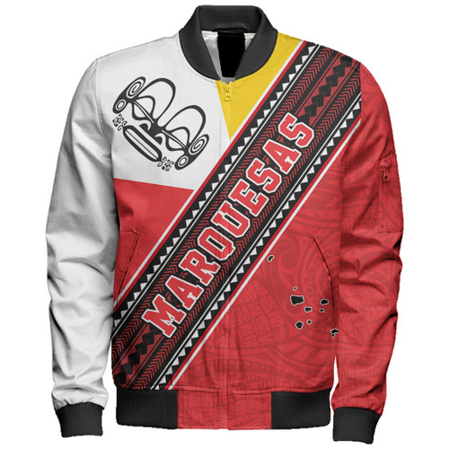 Marquesas Islands Bomber Jacket Flag And Coat Of Arms